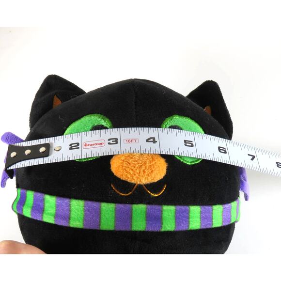 Black Cat Plush Toy Green Eyes Halloween Decor Stuffed Animal American Greetings - Picture 8 of 13